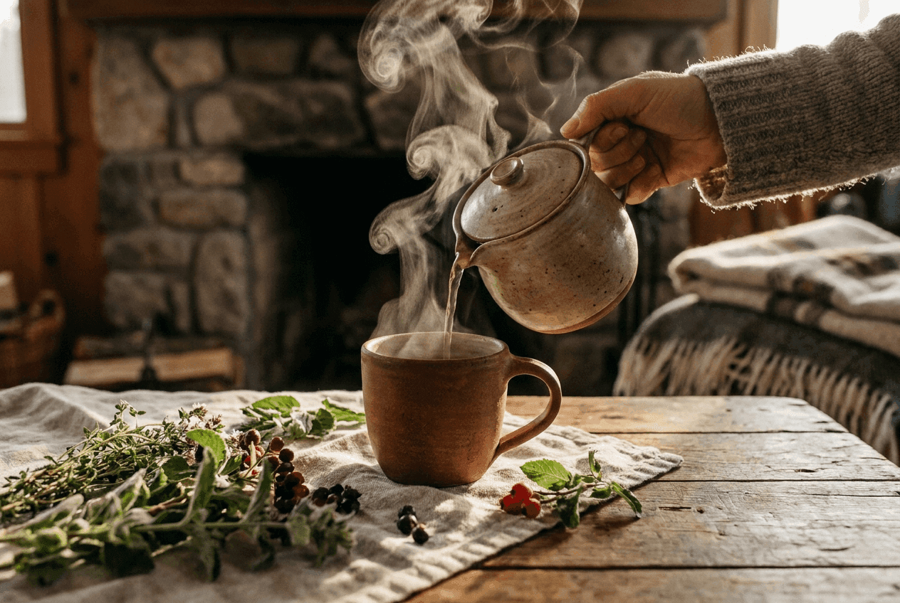 Herbal tea and mountain hospitality